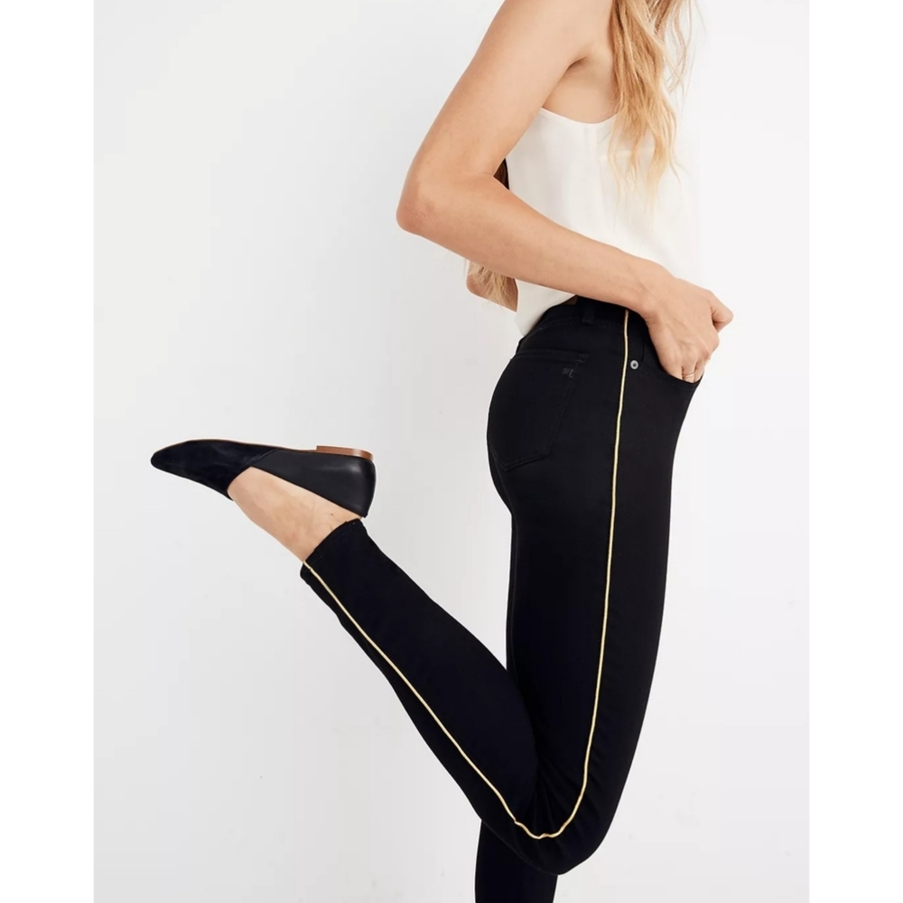 Madewell | Tall 10" High-Rise Skinny Jeans: Gold Piping Edition Size 27 TALL